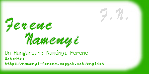 ferenc namenyi business card