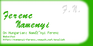ferenc namenyi business card